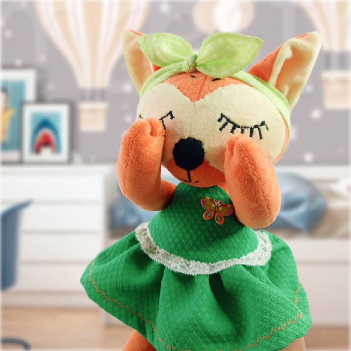 Игрушка ручной работы мягкая, Лисичка сплюшка - предметы ручной работы, дополнительное фото 5