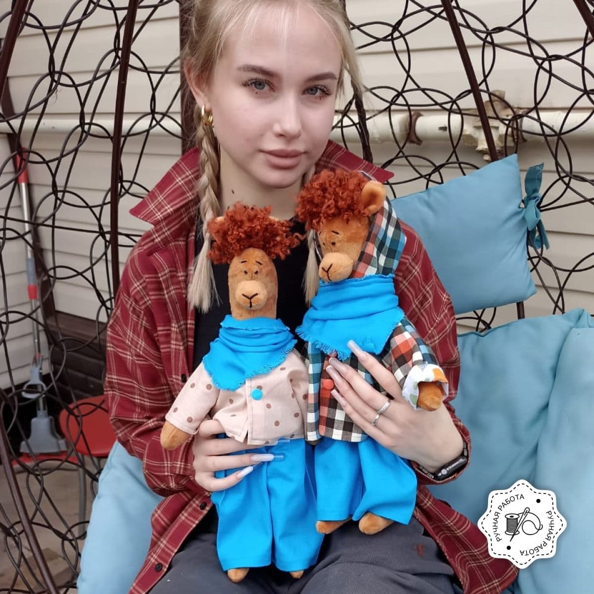 Лама в стиле Тильда Борис Мягкая игрушка ручной работы 36 см. - предметы ручной работы, дополнительное фото 8